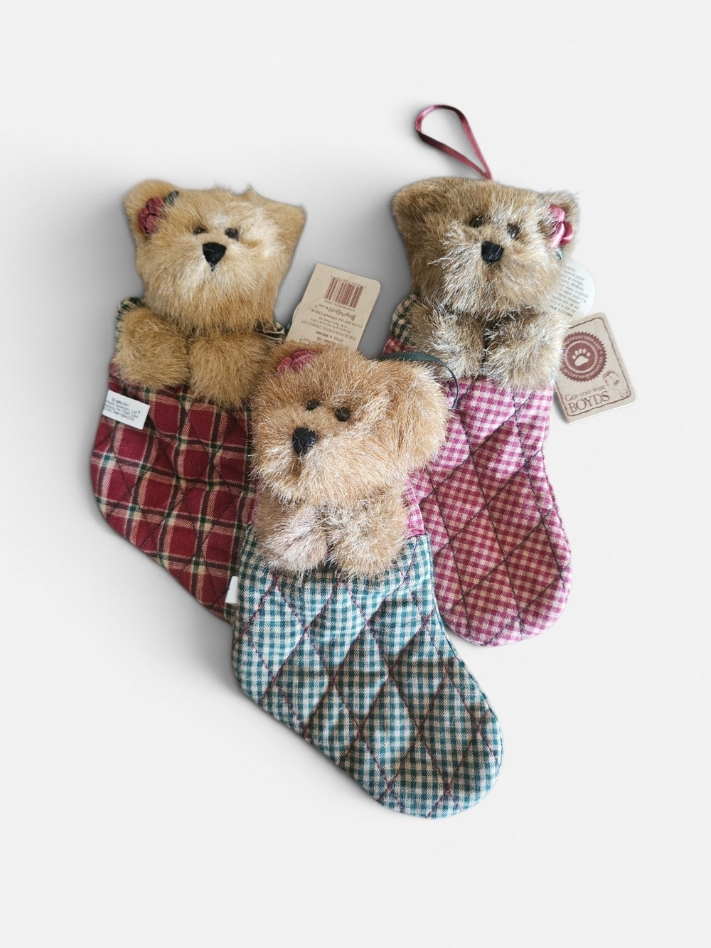 Boyds Bears Plush stocking Ornaments